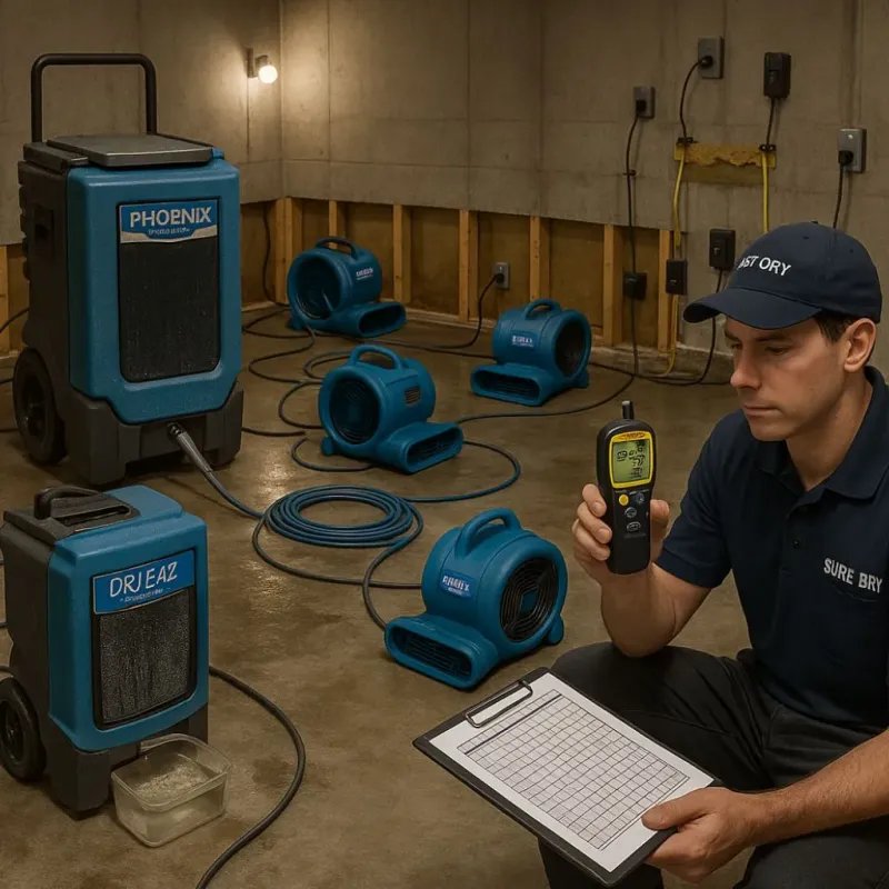Structural Drying and Dehumidification process in Silver Springs Shores, FL